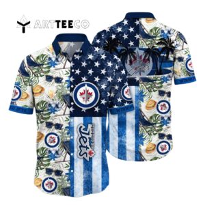 Winnipeg Jets Flower For Fans Summer Football Shirts Hawaiian shirt 1