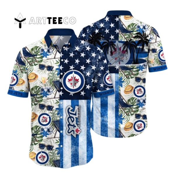 Winnipeg Jets Flower For Fans Summer Football Shirts Hawaiian shirt 1