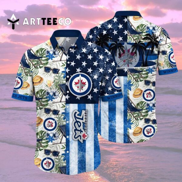 Winnipeg Jets Flower For Fans Summer Football Shirts Hawaiian shirt 2