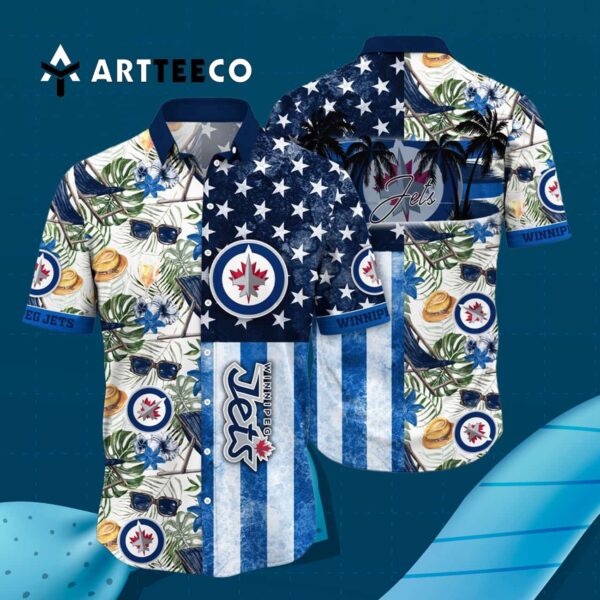 Winnipeg Jets Flower For Fans Summer Football Shirts Hawaiian shirt 3