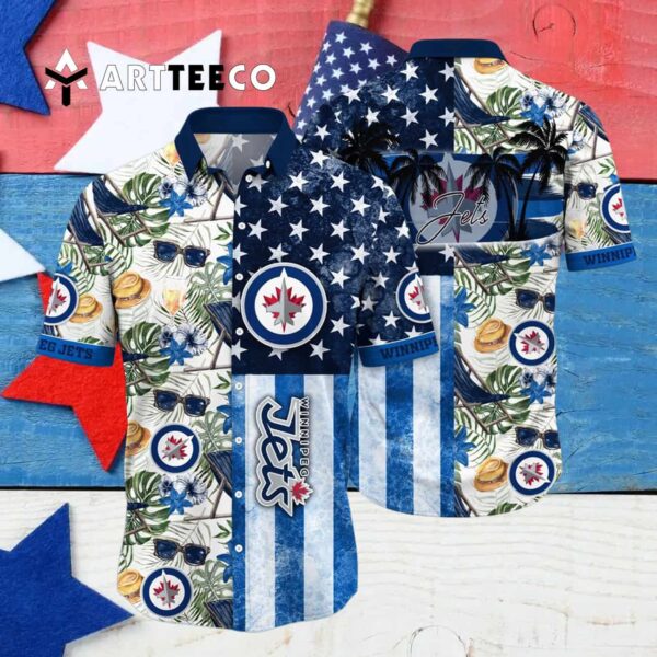 Winnipeg Jets Flower For Fans Summer Football Shirts Hawaiian shirt 4
