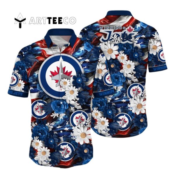 Winnipeg Jets Independence Day Summer Shirts Hawaiian shirt 1