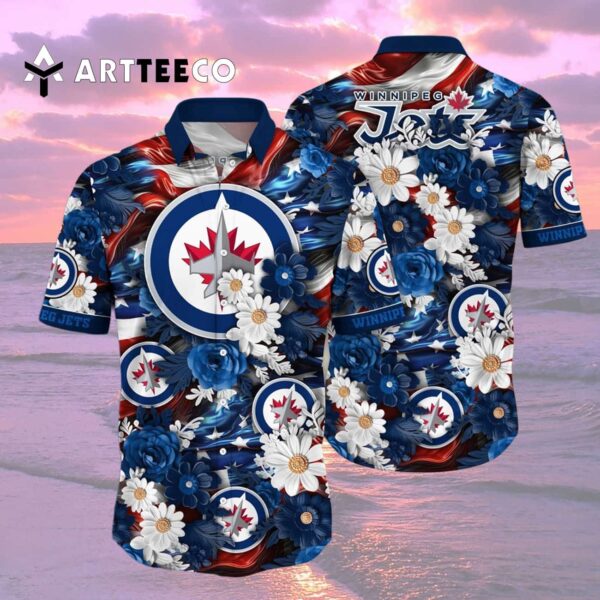 Winnipeg Jets Independence Day Summer Shirts Hawaiian shirt 2