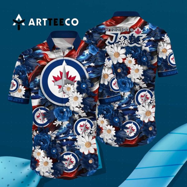 Winnipeg Jets Independence Day Summer Shirts Hawaiian shirt 3