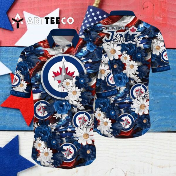 Winnipeg Jets Independence Day Summer Shirts Hawaiian shirt 4