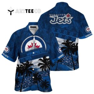 Winnipeg Jets Palm Tree Pattern Unisex Sport Hawaiian shirt 1