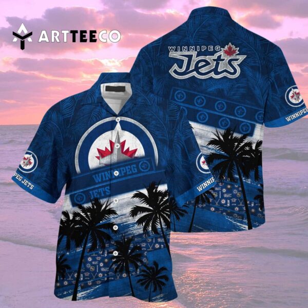 Winnipeg Jets Palm Tree Pattern Unisex Sport Hawaiian shirt 2