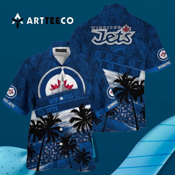 Winnipeg Jets Palm Tree Pattern Unisex Sport Hawaiian shirt 3