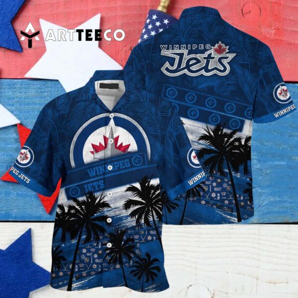 Winnipeg Jets Palm Tree Pattern Unisex Sport Hawaiian shirt 4