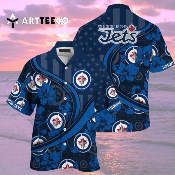 Winnipeg Jets Summer Flower Hawaiian shirt 2