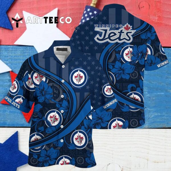 Winnipeg Jets Summer Flower Hawaiian shirt 4