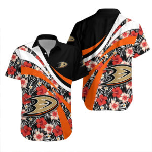 Anaheim Ducks Hibiscus Wave Hawaiian Shirt