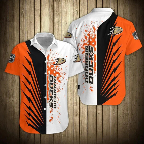 Anaheim Ducks Lightning Burst Hawaiian Shirt