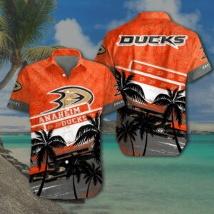Anaheim Ducks Tropical Palm Breeze Hawaiian Shirt