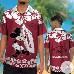 Arkansas Razorbacks Mickey Mouse Hawaiian Shirt
