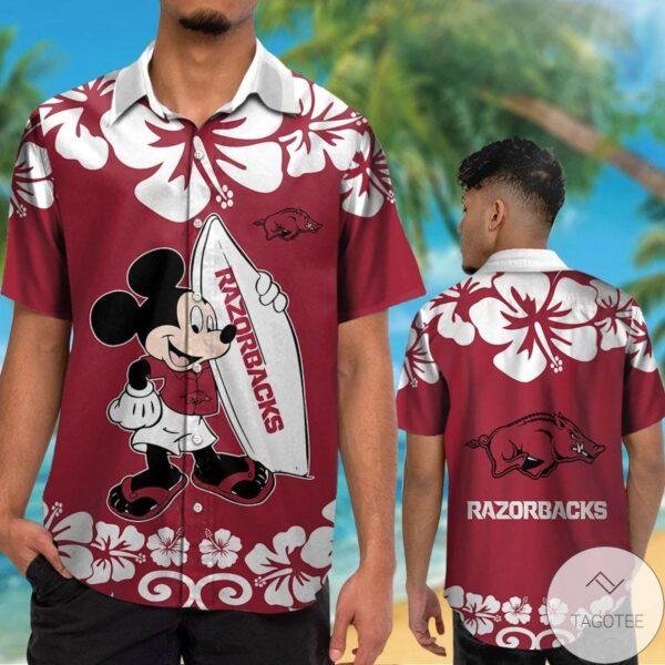 Arkansas Razorbacks Mickey Mouse Hawaiian Shirt