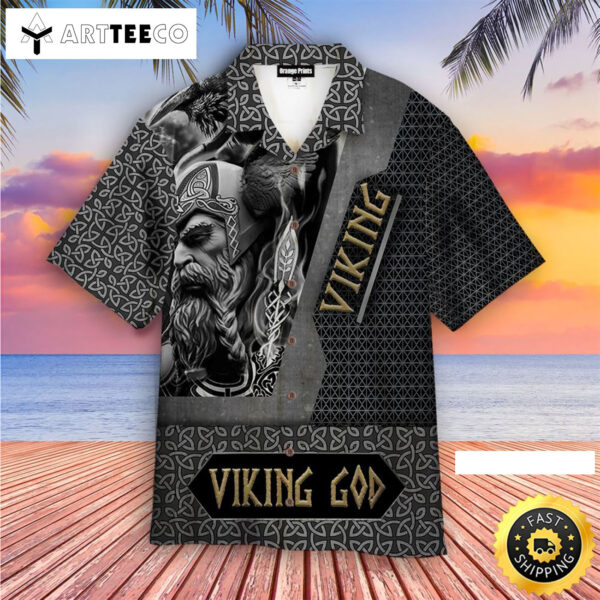 Black And White Viking God Happy Fathers Day Hawaiian Shirt
