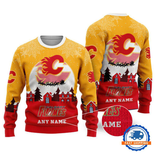 Calgary Flames Hockey New Design Litmited Christmas Ugly Sweater