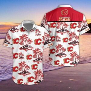 Calgary Flames Island Escape Hawaiian Shirt