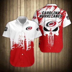 Carolina Hurricanes Skull Fury Hawaiian Shirt