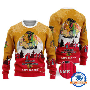 Chicago Blackhawks Hockey New Design Litmited Christmas Ugly Sweater