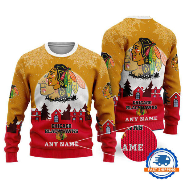 Chicago Blackhawks Hockey New Design Litmited Christmas Ugly Sweater