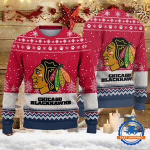 Chicago Blackhawks Hockey Team Design New Christmas Ugly Sweater