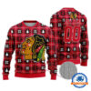 Chicago Blackhawks Personalized Snow Tree Christmas Ugly Sweater