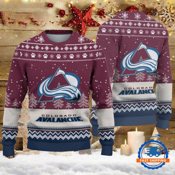 Colorado Avalanche Hockey Team Design New Christmas Ugly Sweater