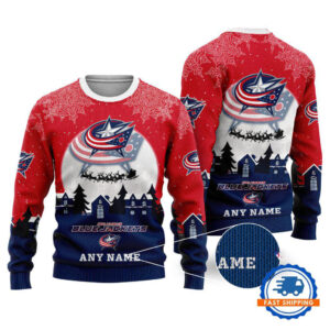 Columbus Blue Jackets Hockey New Design Litmited Christmas Ugly Sweater