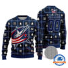 Columbus Blue Jackets Personalized Snow Tree Christmas Ugly Sweater