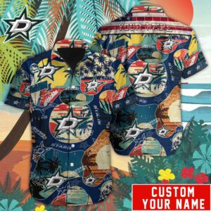 Dallas Stars Retro Beach Hawaiian Shirt