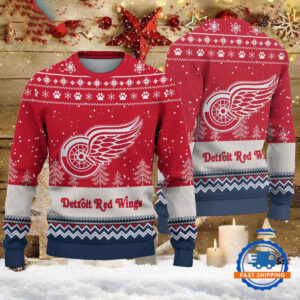Detroit Red Wings Hockey Team Design New Christmas Ugly Sweater