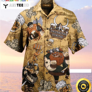 Drinking Beer Viking Happy Fathers Day Hawaiian Shirt