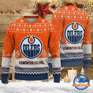 Edmonton Oilers Hockey Team Design New Christmas Ugly Sweater