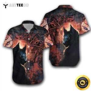 Fenrir Grunge Viking Happy Fathers Day Hawaiian Shirt