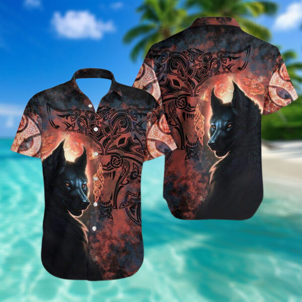 Fenrir Grunge Viking Happy Fathers Day Hawaiian Shirt