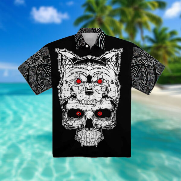 Fenrir Viking Skull Happy Fathers Day Hawaiian Shirt