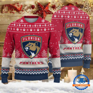 Florida Panthers Hockey Team Design New Christmas Ugly Sweater