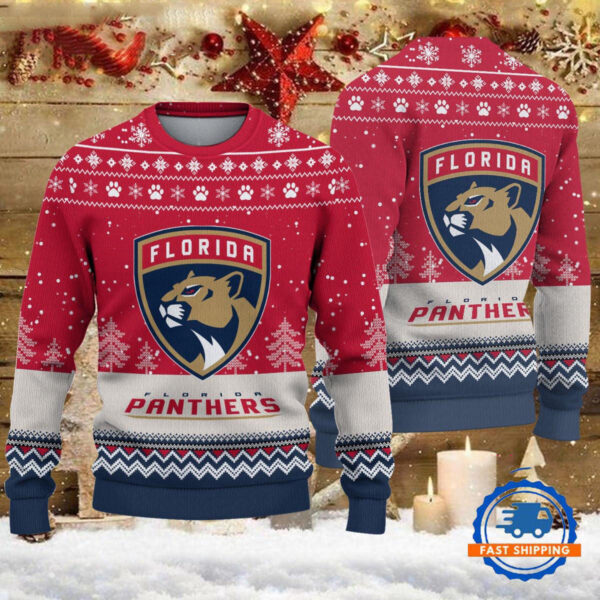 Florida Panthers Hockey Team Design New Christmas Ugly Sweater