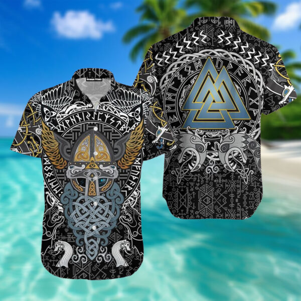 God And Raven Odin Viking Happy Fathers Day Hawaiian Shirt