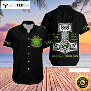 Green Vikings Art Happy Fathers Day Hawaiian Shirt