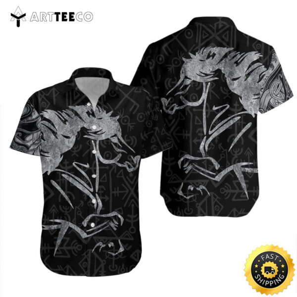 Icelandic Viking Horse Happy Fathers Day Hawaiian Shirt