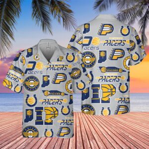 Indiana Pacers All over Print Tropical Hawaiian Shirt