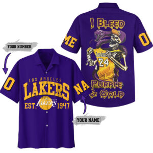 Los Angeles Lakers Bleed Gold Purple Hawaiian Shirt