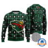 Minnesota Wild Personalized Snow Tree Christmas Ugly Sweater