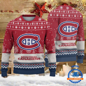 Montreal Canadiens Hockey Team Design New Christmas Ugly Sweater