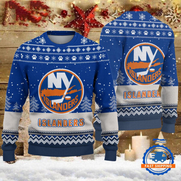 New York Islanders Hockey Team Design New Christmas Ugly Sweater
