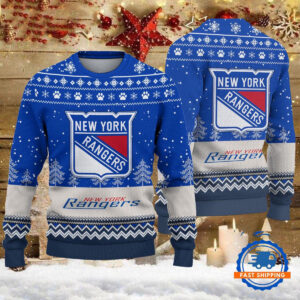 New York Rangers Hockey Team Design New Christmas Ugly Sweater