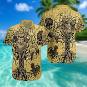 Odin Viking Yellow Happy Fathers Day Hawaiian Shirt